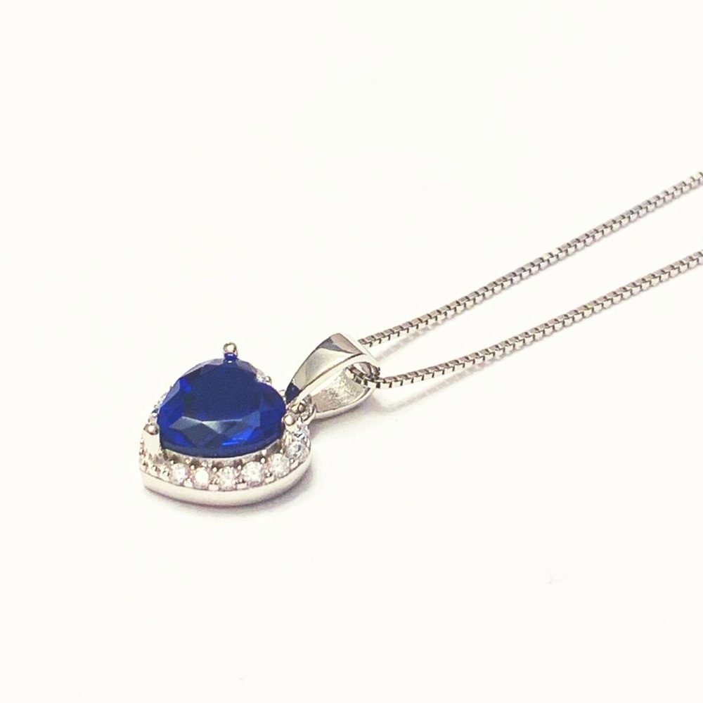 NEW Cubic Zirconia & Sterling Silver Heart Necklace